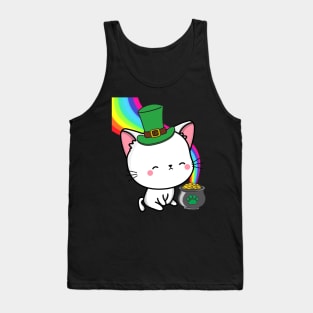 Funny angora cat celebrates st patricks day Tank Top